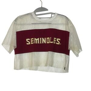 HYPE‎ + VICE Florida State Seminoles women's mesh crop top shirt XS white retro